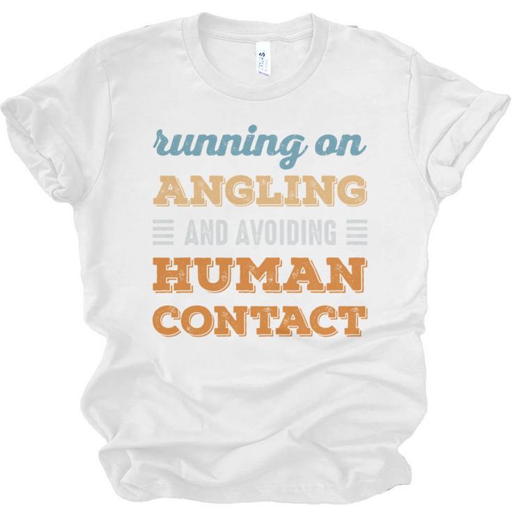 Running On Angling Social Introvert Humor Vintage Unisex Jersey T-Shirt
