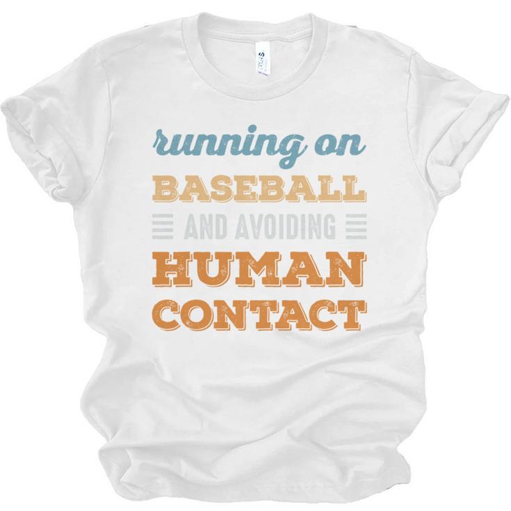 Running On Baseball Social Introvert Humor Vintage Unisex Jersey T-Shirt