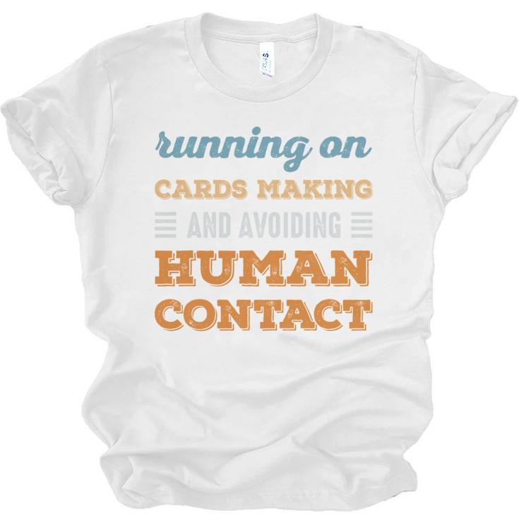 Running On Cards Making Social Introvert Humor Vintage Unisex Jersey T-Shirt