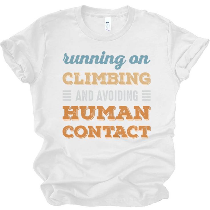 Running On Climbing Social Introvert Humor Vintage Unisex Jersey T-Shirt