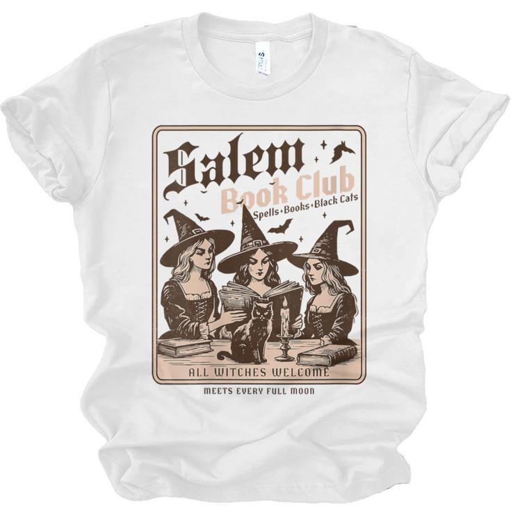 Salem Book Club Bookish Halloween Retro Salem Witch Book Unisex Jersey T-Shirt
