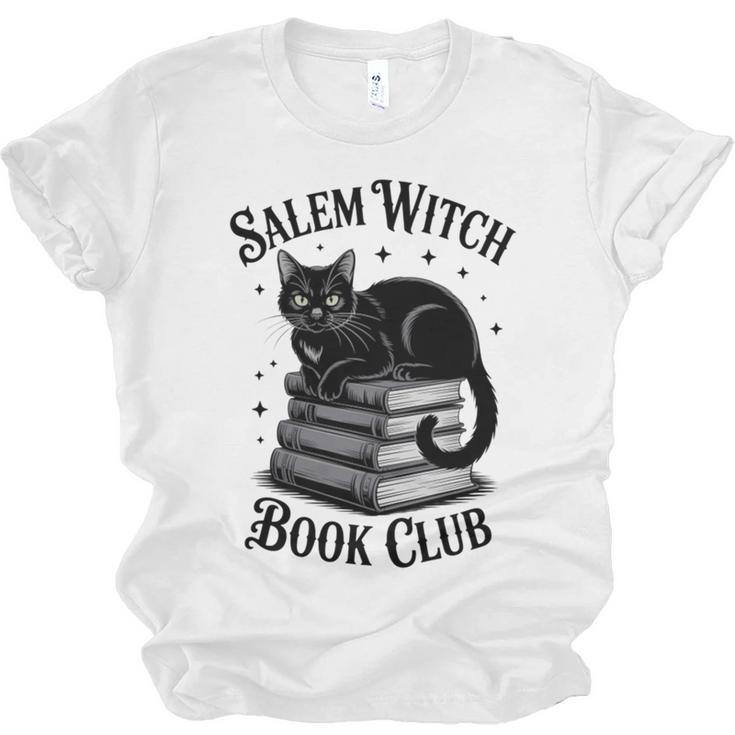 Salem Witch Book Club Bookish Halloween Cat Women Unisex Jersey T-Shirt