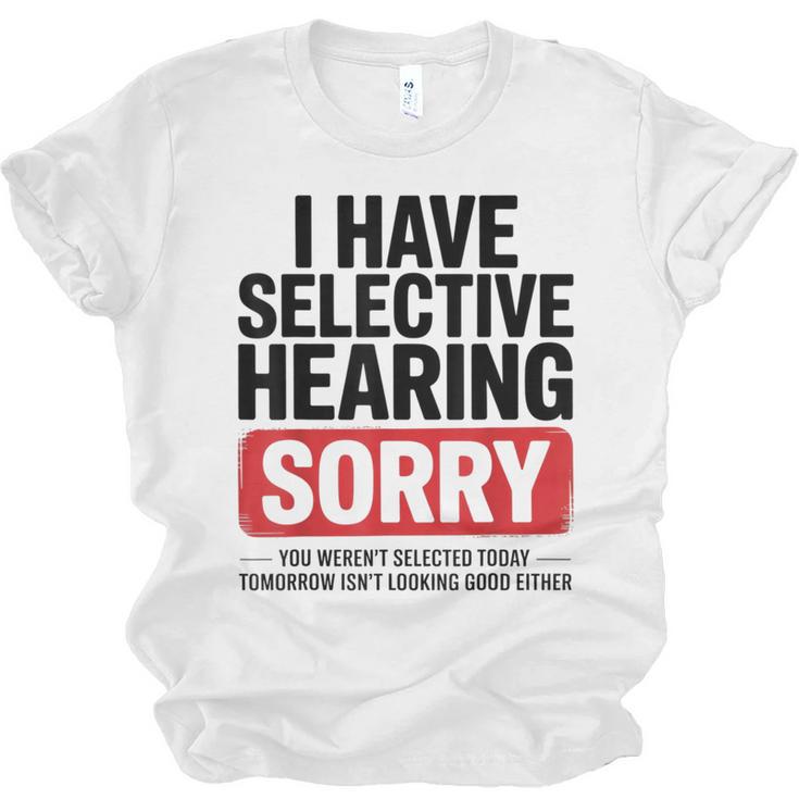 Sarcastic Sayings Introvert I Have Selective Hearing Unisex Jersey T-Shirt