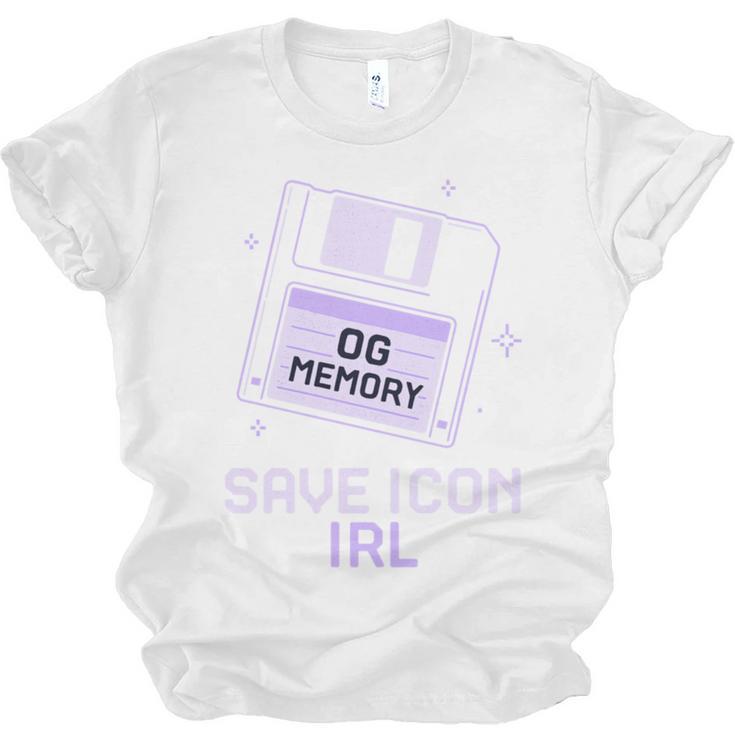 Save Icon IRL Retro Tech Humor Floppy Disk 90s Nostalgia Unisex Jersey T-Shirt