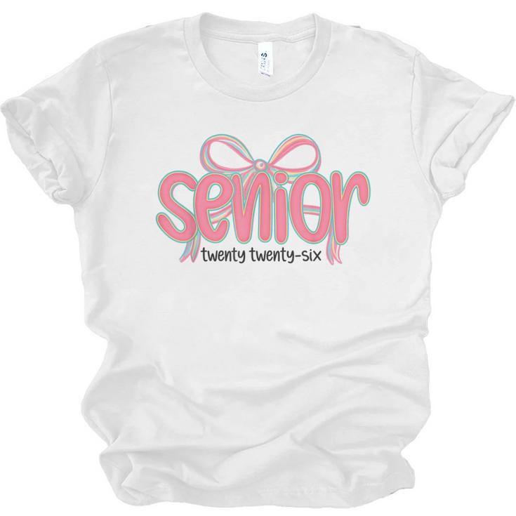 Senior 2026 Coquette Pink Bow Graduation 2026 Class Of 2026 Unisex Jersey T-Shirt