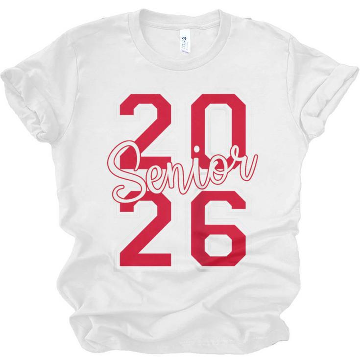 Senior 2026 Graduation Varsity Red Letters On The Back Unisex Jersey T-Shirt