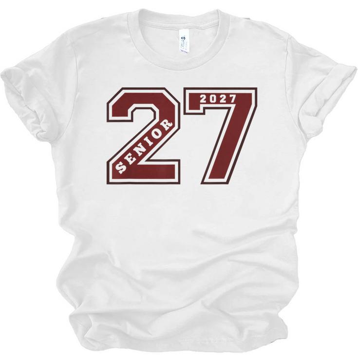 Senior 2027 Maroon Senior Class Of 27 Jersey Graduation Unisex Jersey T-Shirt