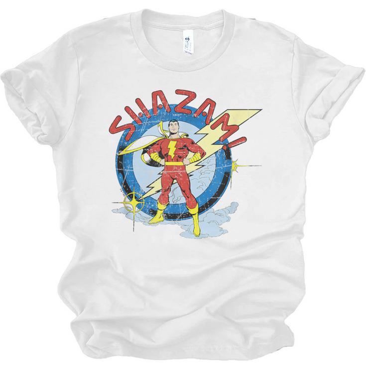 Shazam Comic Book Art Heroic Portrait Vintage Unisex Jersey T-Shirt