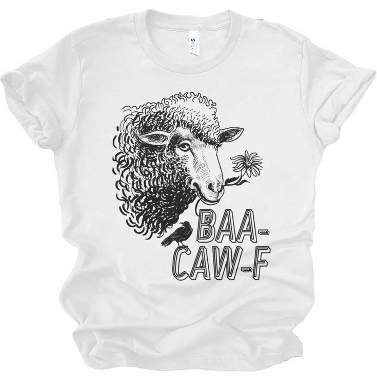 Sheep Baa Crow Caw Back Off Pun Tee For Introverts & Teens Unisex Jersey T-Shirt