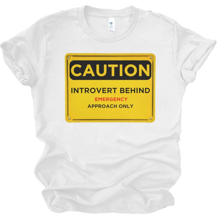 A Simple Yellow Warning Sign For Introvert Unisex Jersey T-Shirt
