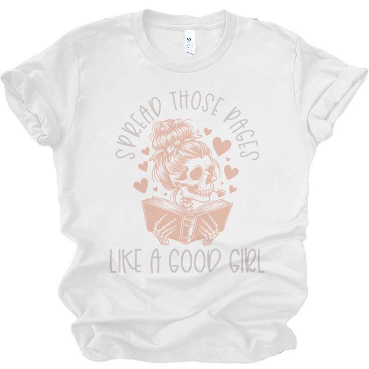 Smutt Spicy Books Dark Romance Good Girl Spread Those Pages Unisex Jersey T-Shirt