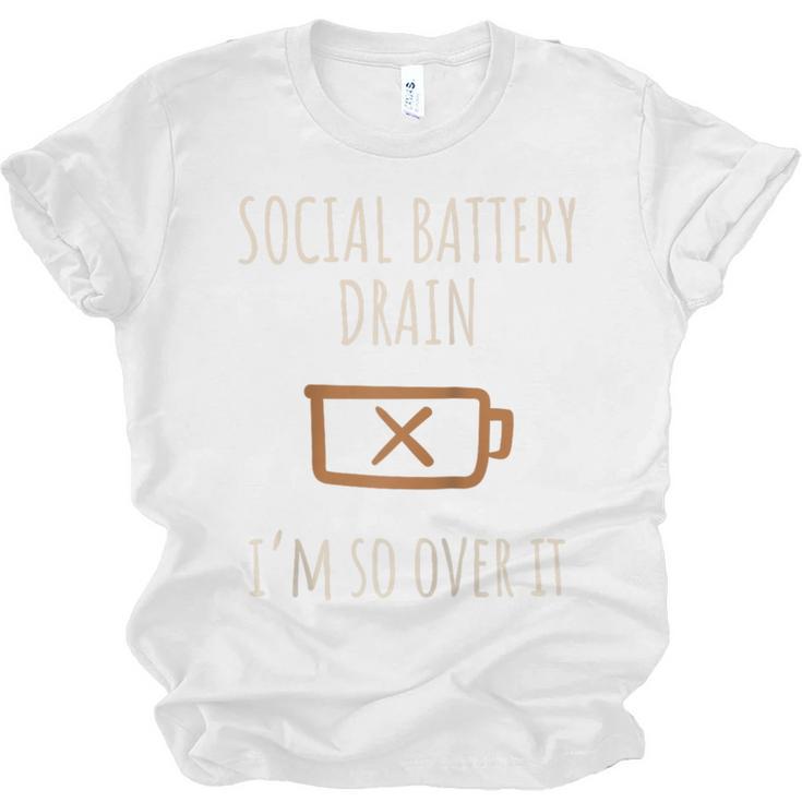 Social Battery Drain I'm So Over It Introvert Homebody Line Raglan Baseball Tee Unisex Jersey T-Shirt