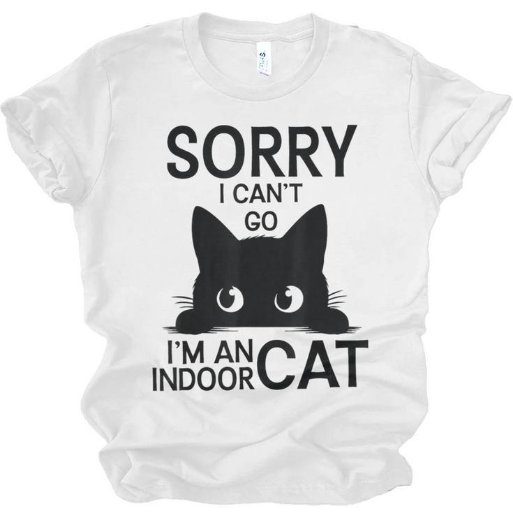 Sorry I Can't Go I'm An Indoor Cat Introvert Cats Unisex Jersey T-Shirt