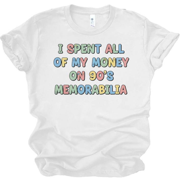 I Spent All My Money On 90's Memorabilia Nostalgia & Retro Premium Tri-Blend Unisex Jersey T-Shirt