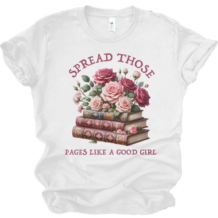 Spicy Books Spread Those Pages Like A Good Girl Dark Romance Unisex Jersey T-Shirt