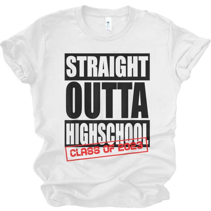Straight Outta High School Class Of 2023 Graduation Unisex Jersey T-Shirt