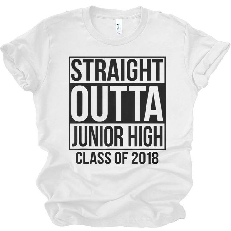 Straight Outta Junior High Graduation Class Of 2018 Unisex Jersey T-Shirt