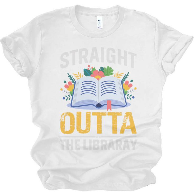 Straight Outta The Library Book Lover Men Women Premium Tri-Blend Unisex Jersey T-Shirt