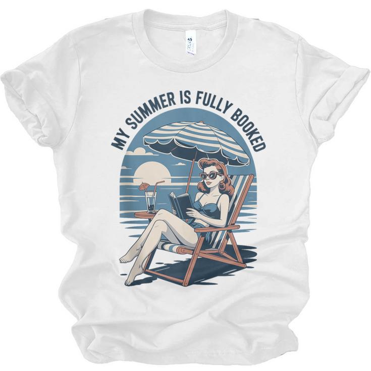 My Summer Is Fully Booked Fun Girls Summer Book Lovers Unisex Jersey T-Shirt