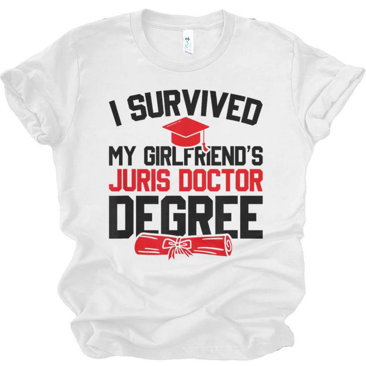 I Survived My Girlfriend's Juris Doctor Degree Graduation Unisex Jersey T-Shirt