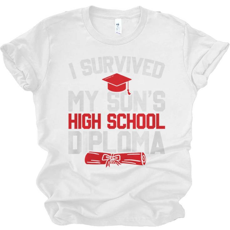 I Survived My Son's High School Diploma Graduation Premium Unisex Jersey T-Shirt