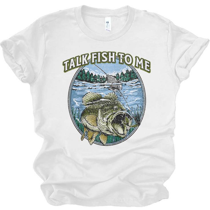 Talk Fish To Me Introvert Fishing Antisocial Fisherman Raglan Baseball Tee Unisex Jersey T-Shirt