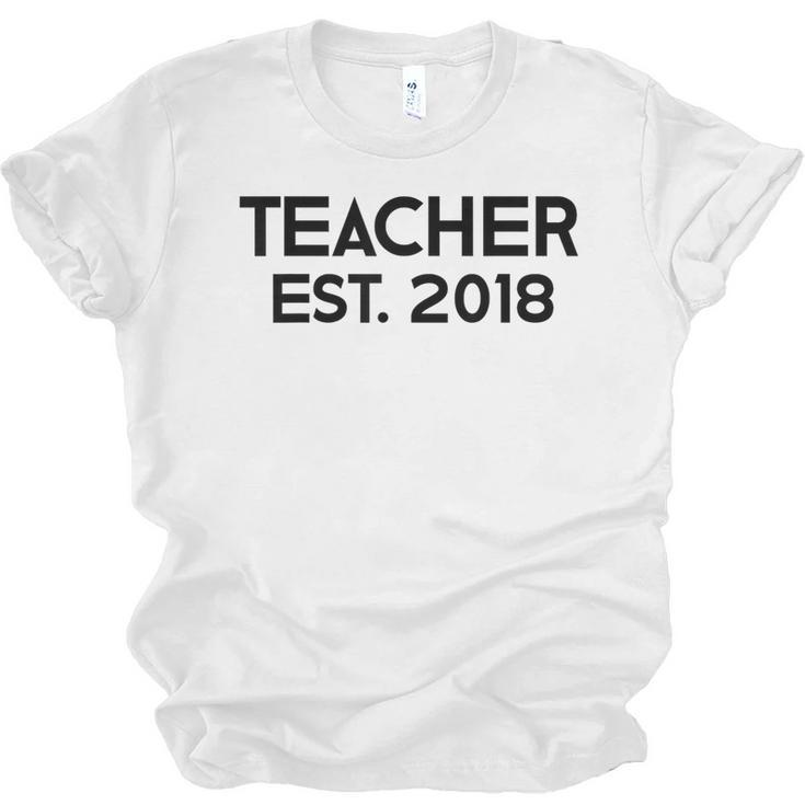 Teacher Graduation  Teacher Est 2018 Tee Him Her Unisex Jersey T-Shirt