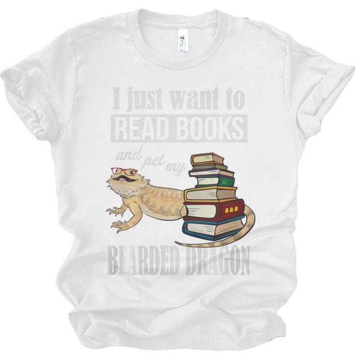 Tiny Dinosaur Read Books & Pet My Bearded Dragon Lover Premium Tri-Blend Unisex Jersey T-Shirt