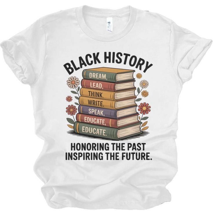 History Month Teacher Reading Book Lover Floral Stack Premium Tri-Blend Unisex Jersey T-Shirt