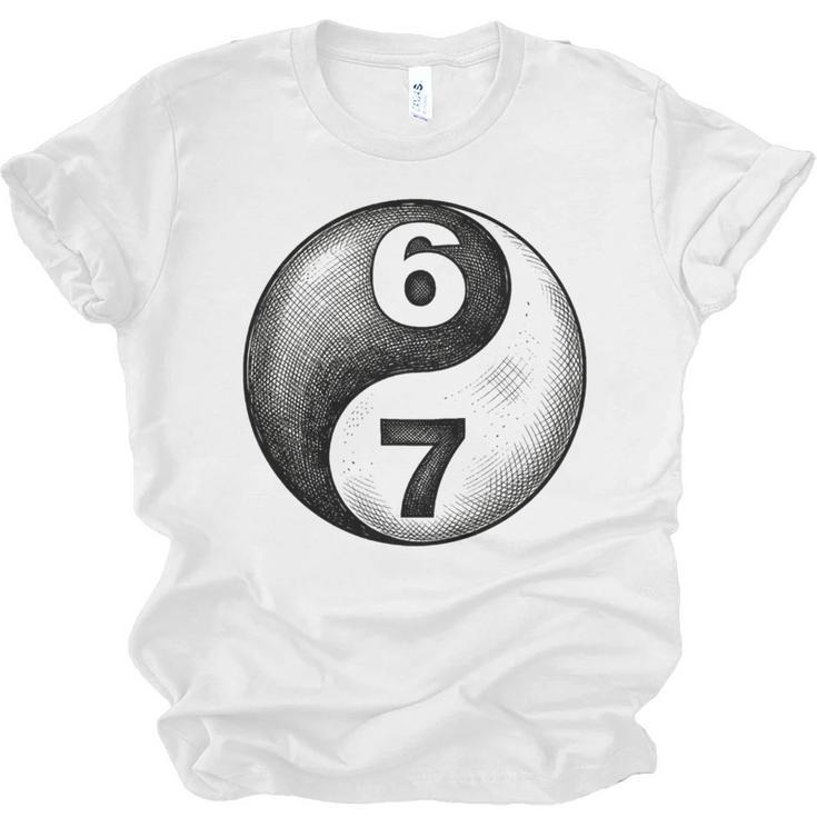 Vintage 6 7 Sketch Yin Yang Namaste Six Seven Nostalgia Unisex Jersey T-Shirt