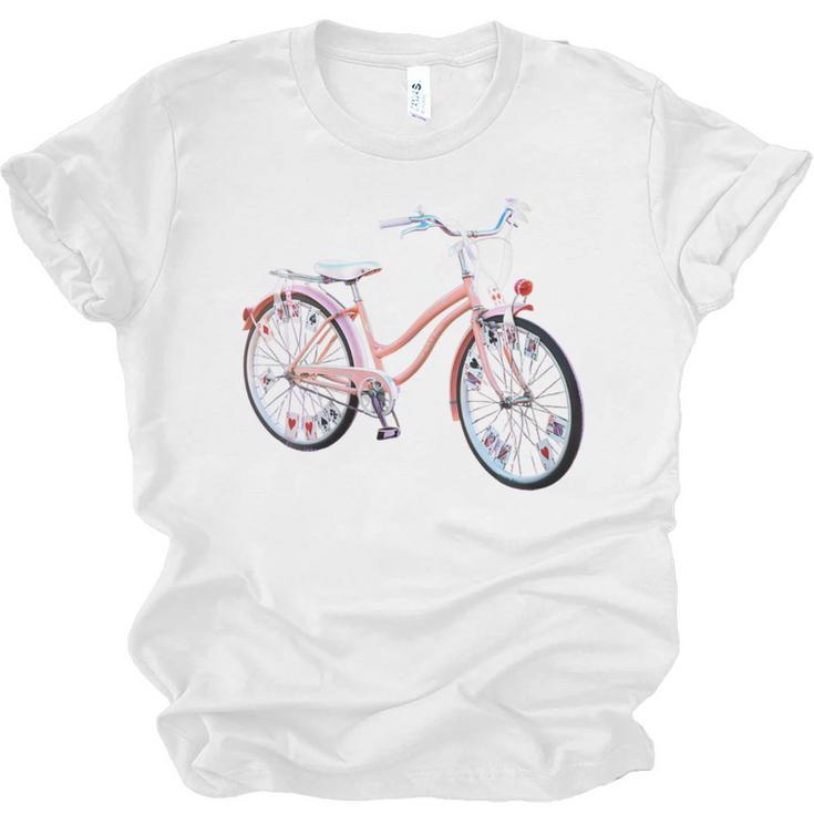 Vintage Bicycle With Playing Cards Nostalgia Unisex Jersey T-Shirt