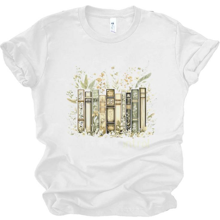 Vintage Floral Bookshelf I Have No Shelf Control Book Lovers Unisex Jersey T-Shirt