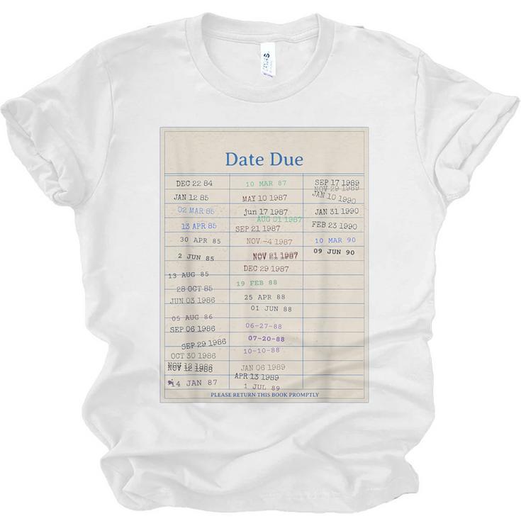 Vintage Library Due Date Card For Book Lovers Librarians Unisex Jersey T-Shirt