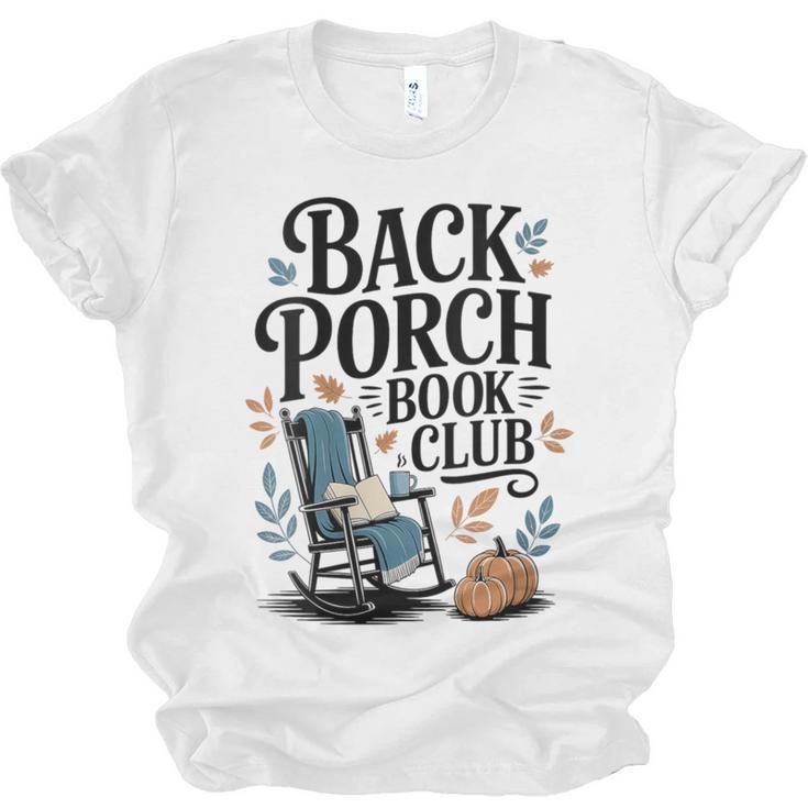 Vintage Reader Author Country Aesthetic Back Porch Book Club Unisex Jersey T-Shirt