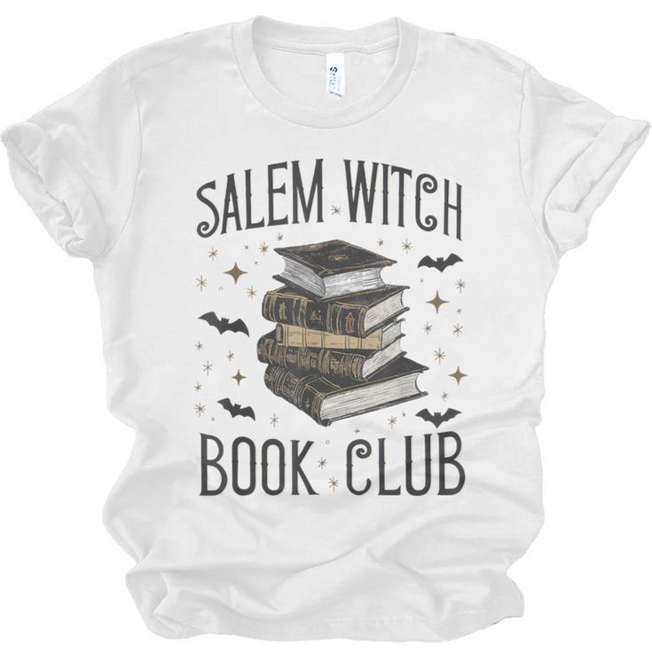 Vintage Salem Book Club Cat Bookish Spooky Halloween Unisex Jersey T-Shirt