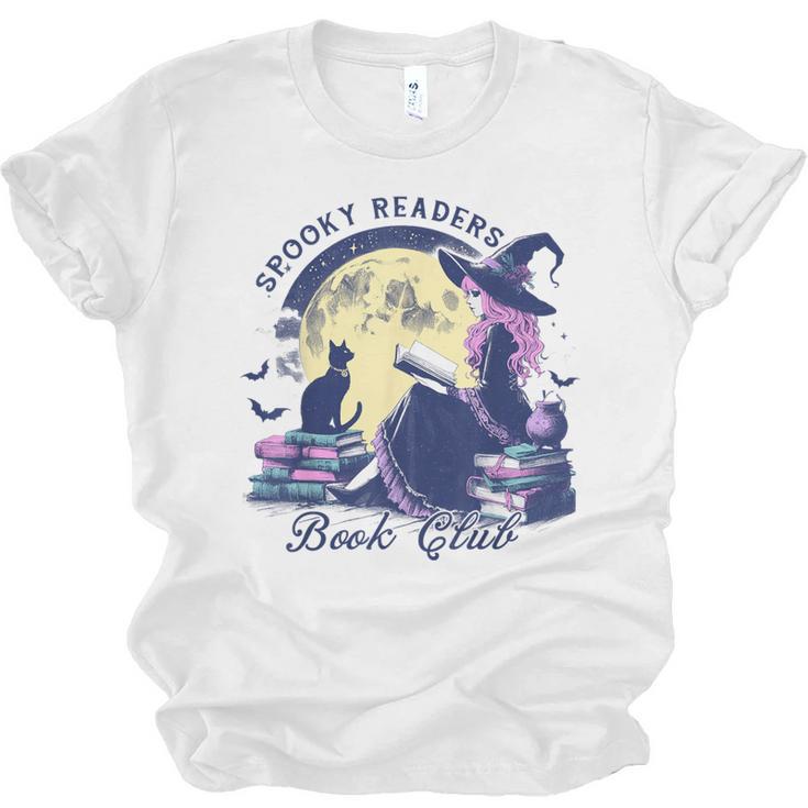 Vintage Sexy Witch Spooky Readers Book Lover Club Halloween Unisex Jersey T-Shirt