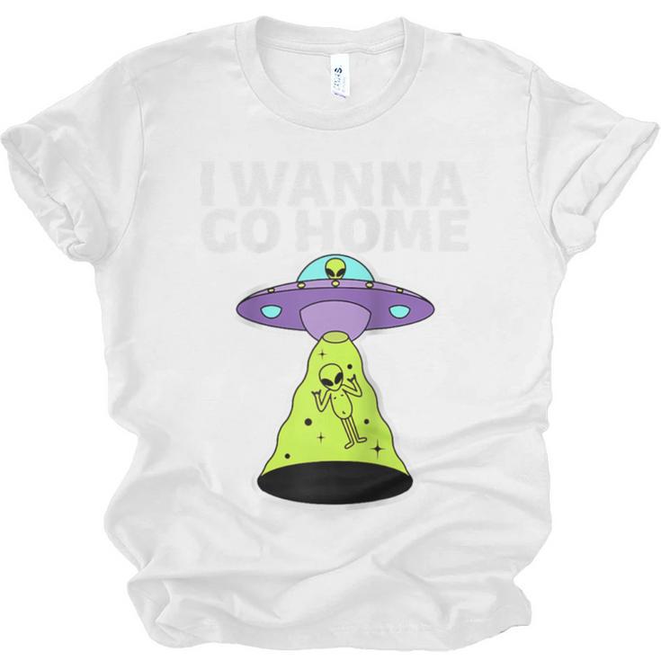I Wanna Go Home Introvert UFO UAP Flying Saucer Trippy Alien Raglan Baseball Tee Unisex Jersey T-Shirt