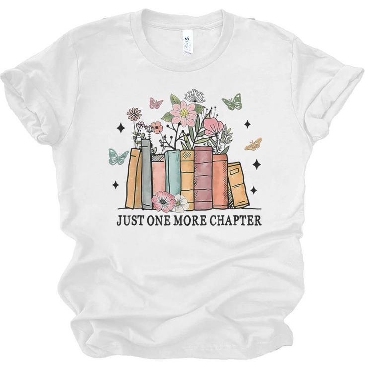 Wildflower Floral Book Just One More Chapter Unisex Jersey T-Shirt