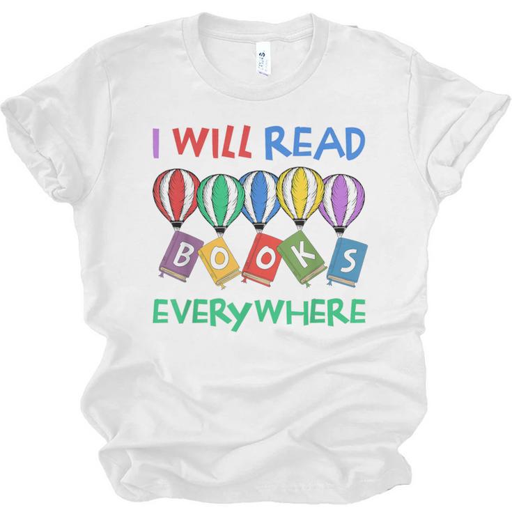 I Will Read Books Everywhere Across America Child Readers Unisex Jersey T-Shirt