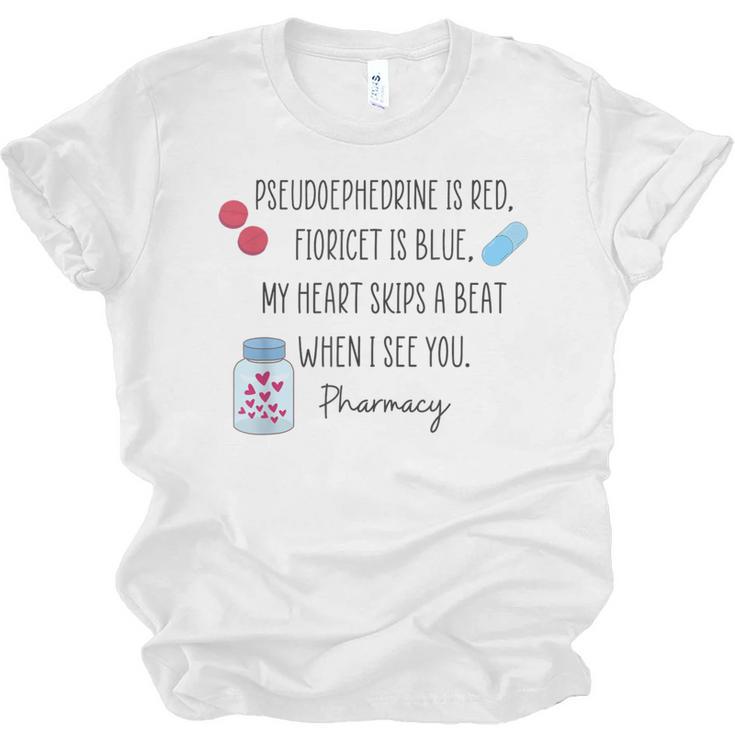 Women Pharmacist Valentines Pharmacy Technician Graduation Unisex Jersey T-Shirt