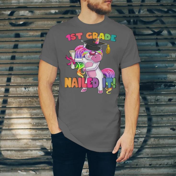 1st Grade Nailed It Flossing Unicorn Graduation Shirt Unisex Jersey T-Shirt
