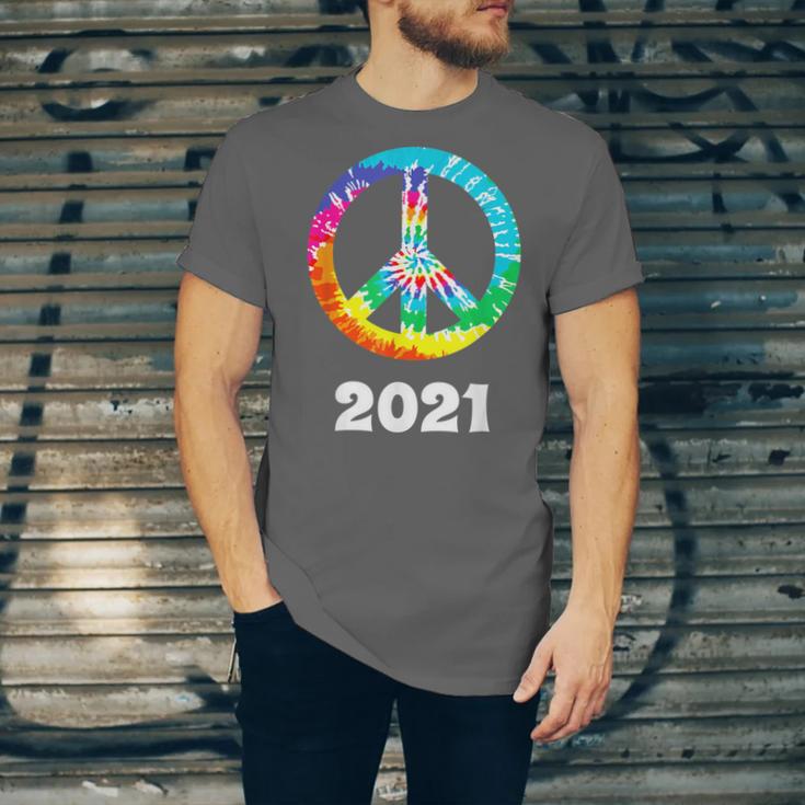 2021 Graduation Class Year Tie Dye Peace Sign Graduate Shirt Unisex Jersey T-Shirt