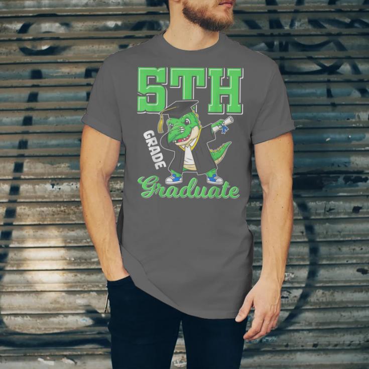 5th Grade Graduate Dinosaur Dab Graduation School Unisex Jersey T-Shirt