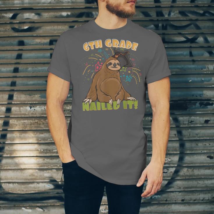 6th Grade Graduation Sloth Nailed It Class Of 2025 Unisex Jersey T-Shirt