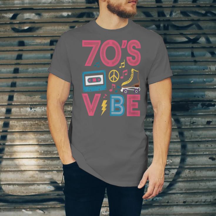 70s Retro Style Roller Skate Cassette Music Nostalgia Unisex Jersey T-Shirt