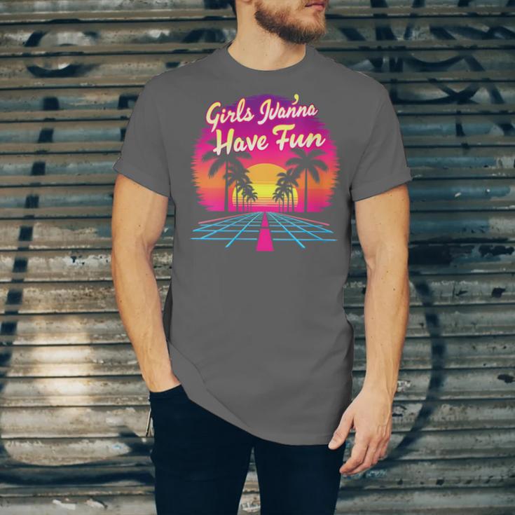 80s Fashion Girls Just Wanna Have Fun 1980s Nostalgia Unisex Jersey T-Shirt