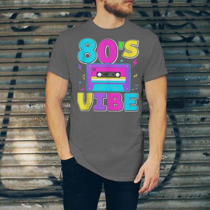 80's Vibe Retro Style Cassette Tape Nostalgia 1980s Party Unisex Jersey T-Shirt
