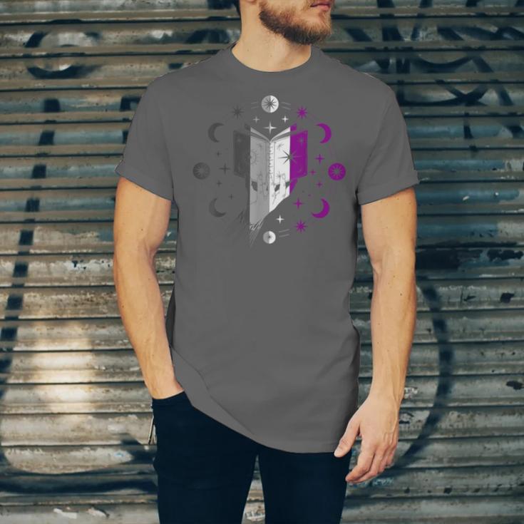 Ace Pride Book With Stars Moons And Magic Hand Unisex Jersey T-Shirt