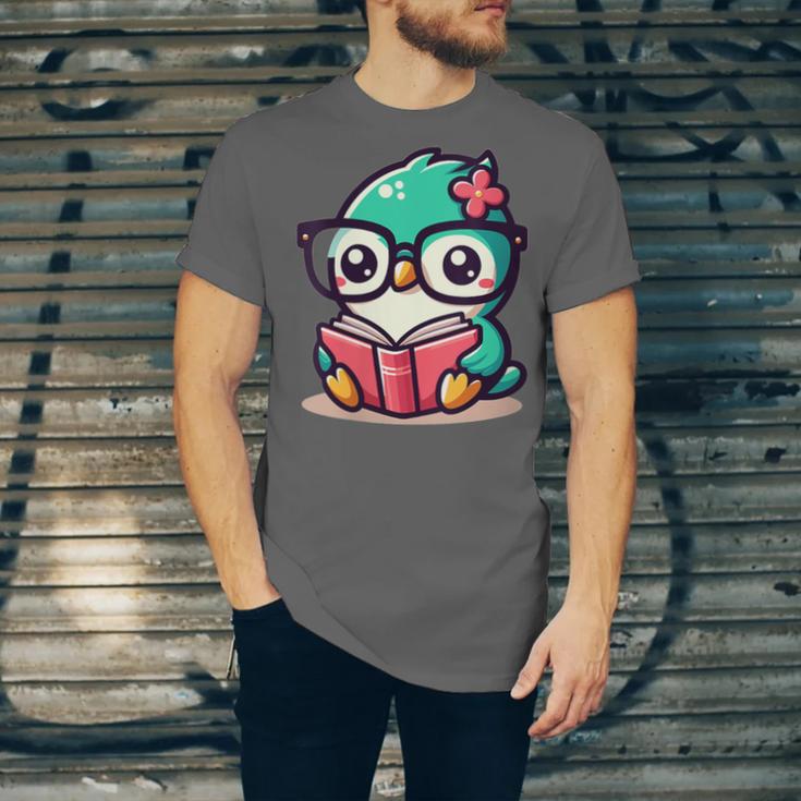 Adorable Book Lover Humming Bird With Reading Glasses Cute Unisex Jersey T-Shirt