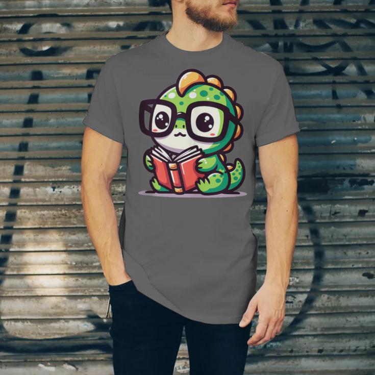 Adorable Book Lover Iguana With Reading Glasses Cute Unisex Jersey T-Shirt